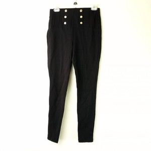 Stoosh Black Button Front Pleated Skinny Pants Size Small Stretch Business